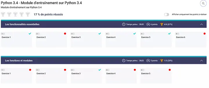 Module d'entraînement sur Python