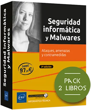Libro Seguridad informática y Malwares Pack de 2 libros: Ataques, amenazas y contramedidas (3ª edición) Libro Seguridad informática y Malwares
Pack de 2 libros: Ataques, amenazas y contramedidas (3ª edición)