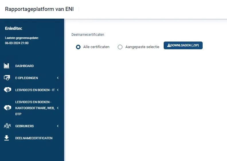 Rapportageplatform van ENI