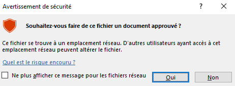 Avertissement de sécurité