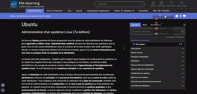 traductions en 5 langues Menu traduction