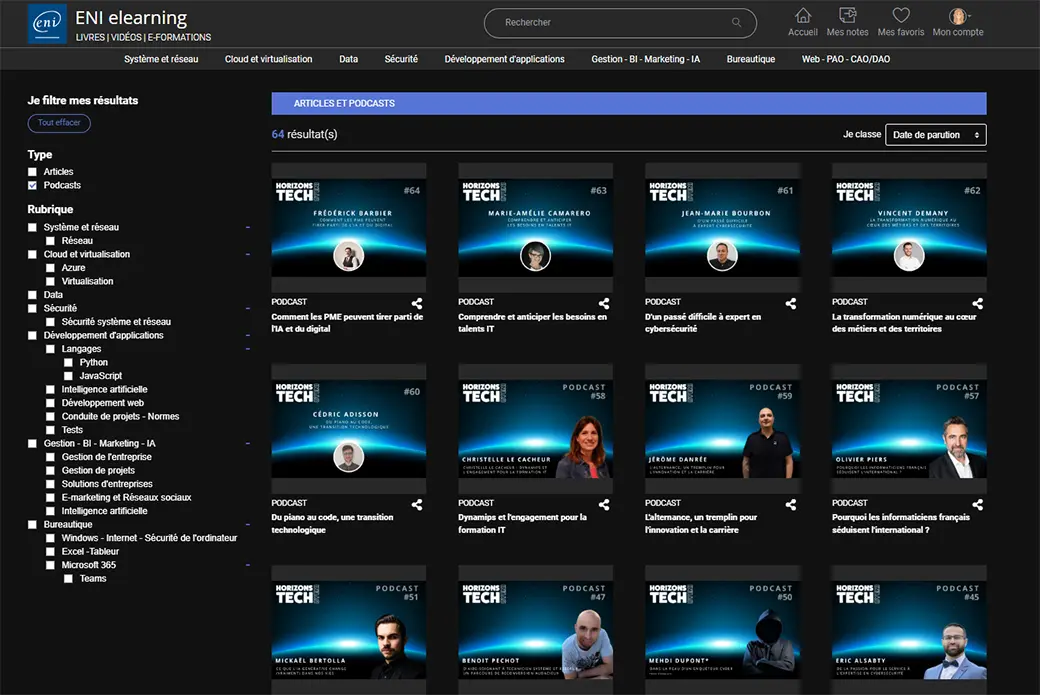 Podcasts Horizon Tech Portail